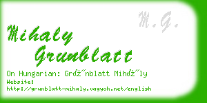mihaly grunblatt business card